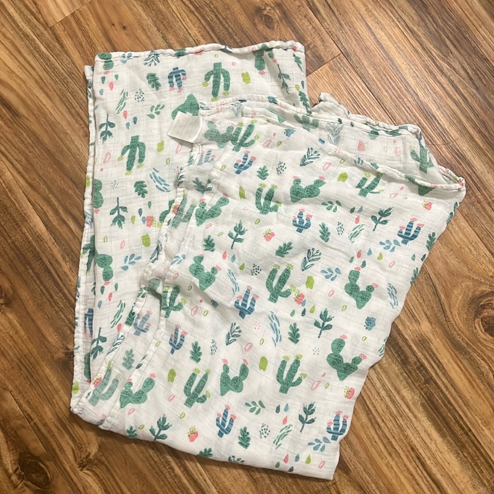 Softest muslin baby blanket cactus succulents